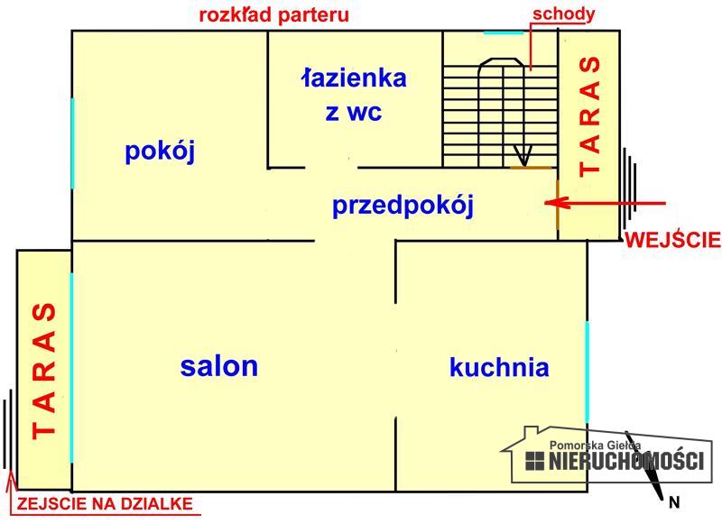 Orientacyjny rozkład pomieszczeń.