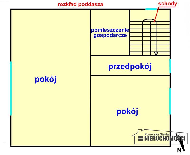 Orientacyjny rozkład pomieszczeń.