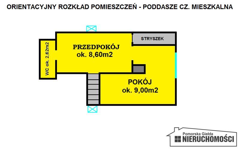 Orientacyjny rozkład pomieszczeń - piętro