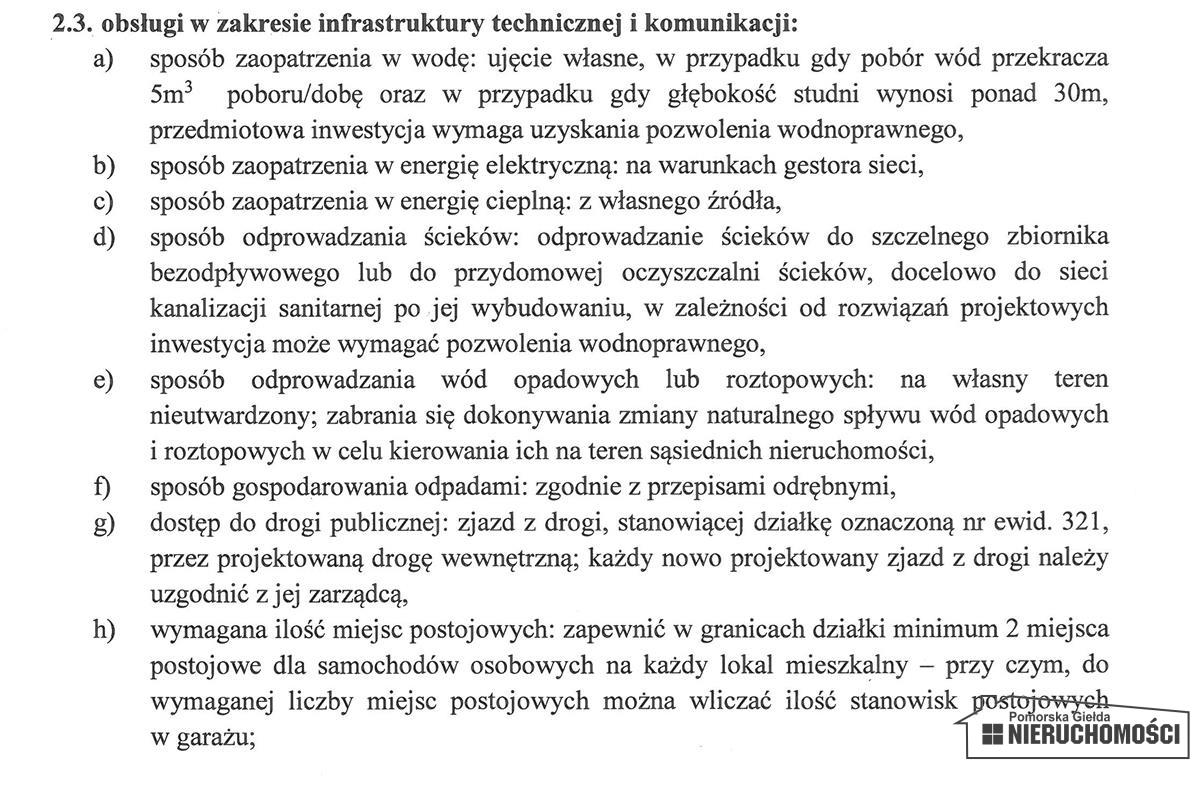 fragment decyzji o warunkach zabudowy